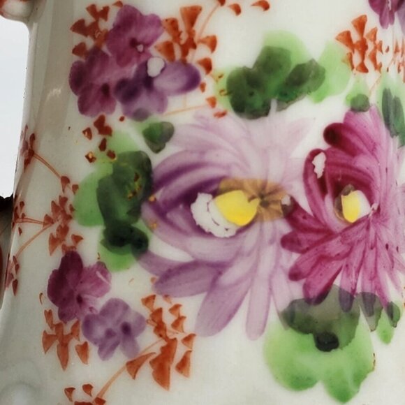 Hand-Painted Vintage Porcelain Creamer Pitcher With Geisha & Floral Design Multi - Picture 6 of 9
